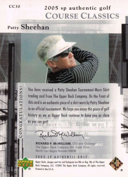 Patty Sheehan Course Classics 2005 Golf SP Upper Deck Worn Shirt Card