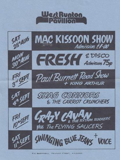 Paul Burnett Radio 1 DJ 1980s Roadshow Norfolk Theatre Flyer