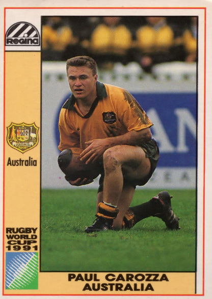 Paul Carozza Australia Hand Signed Rugby 1991 World Cup Card Photo