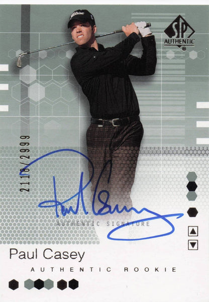 Paul Casey Authentic Rookie 2002 Golf SP Hand Signed Autograph Card