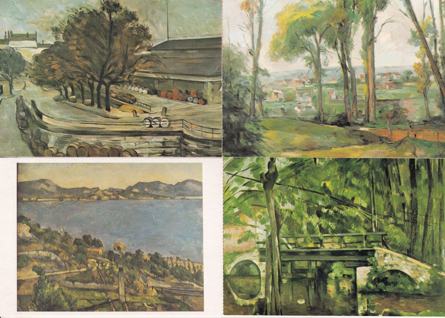 Paul Cezanne Bridge at Mennecy Bay Of Marseilles 4x Landscape Painting Postcard s