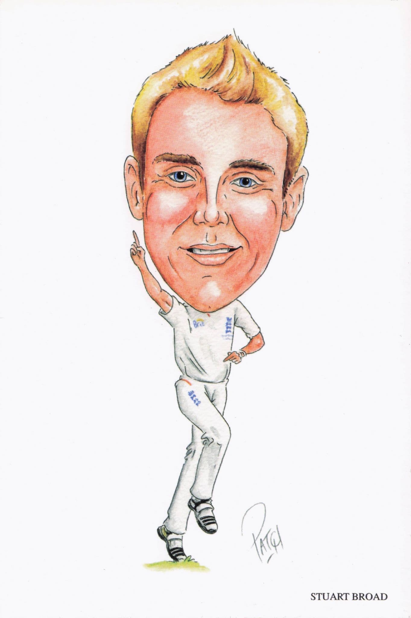 Paul Collingwood England Cricket Team Comic Limited Edn Art Postcard