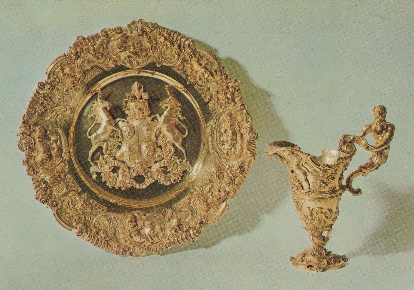 Paul De Lamerie 1741 Dish & Sterling Antique Silver Jug Postcard
