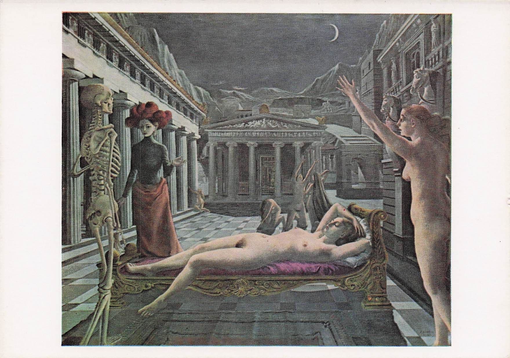 Paul Delvaux Venus Asleep Tate Gallery 1944 Painting Postcard