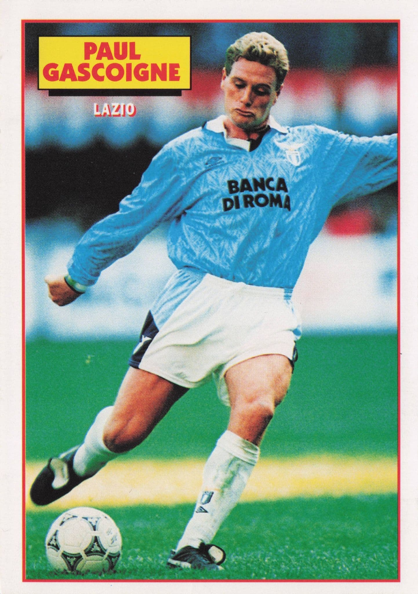 Paul Gascoigne Lazio Football Soccer Stars Postcard