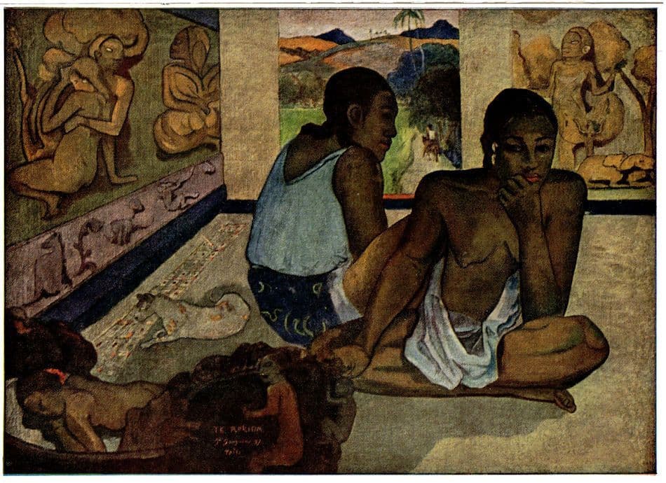 Paul Gauguin Day Dreaming Painting Postcard