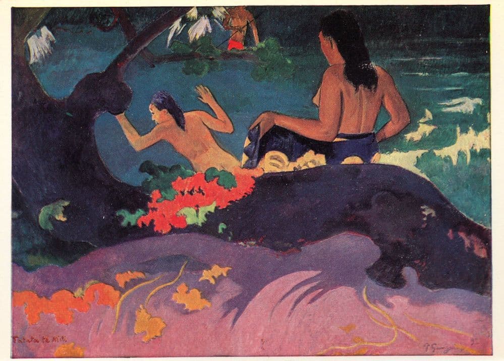 Paul Gauguin Fatata Te Miti French Painting Postcard