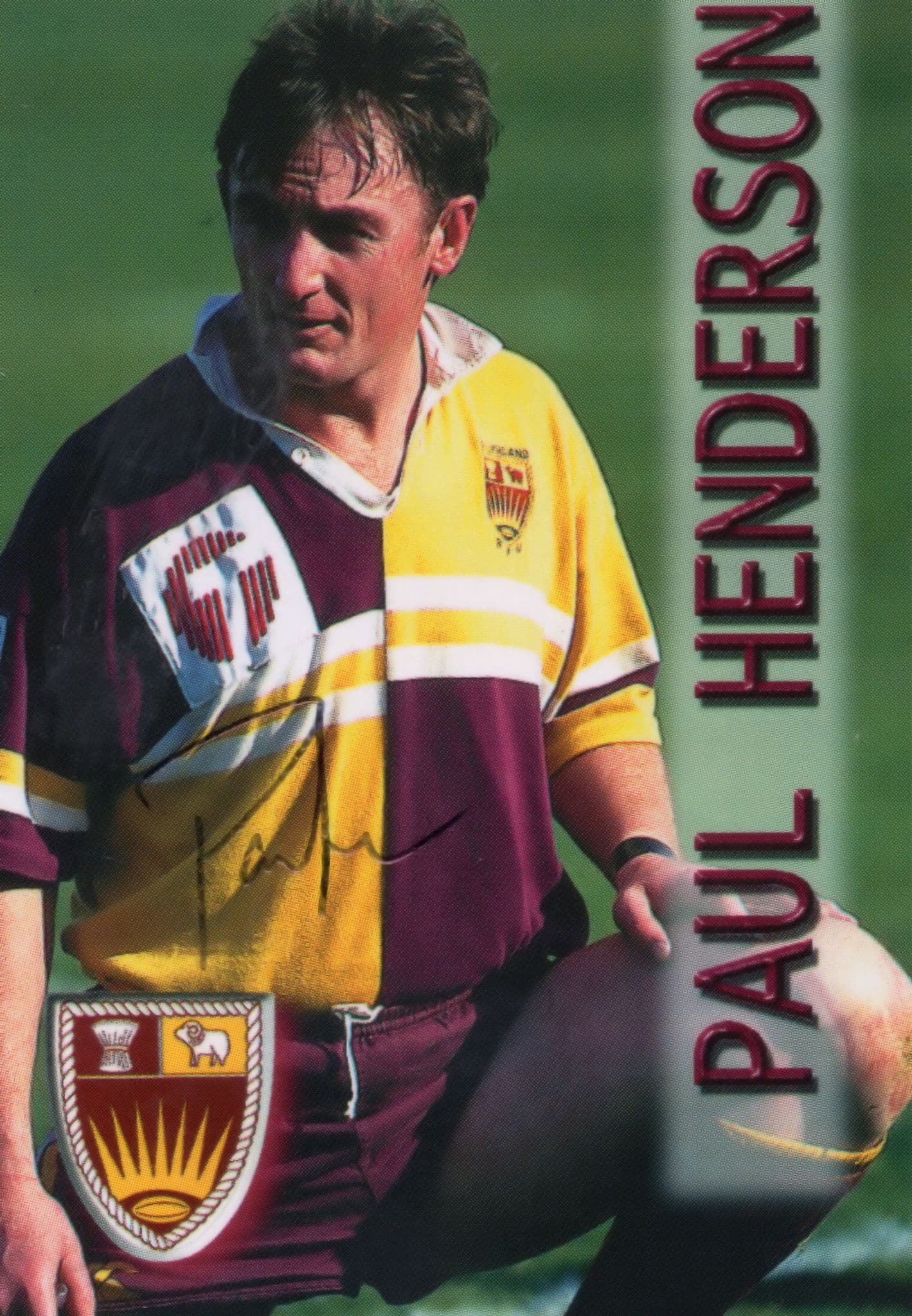 Paul Henderson Southland Rugby New Zealand Hand Signed Card Photo