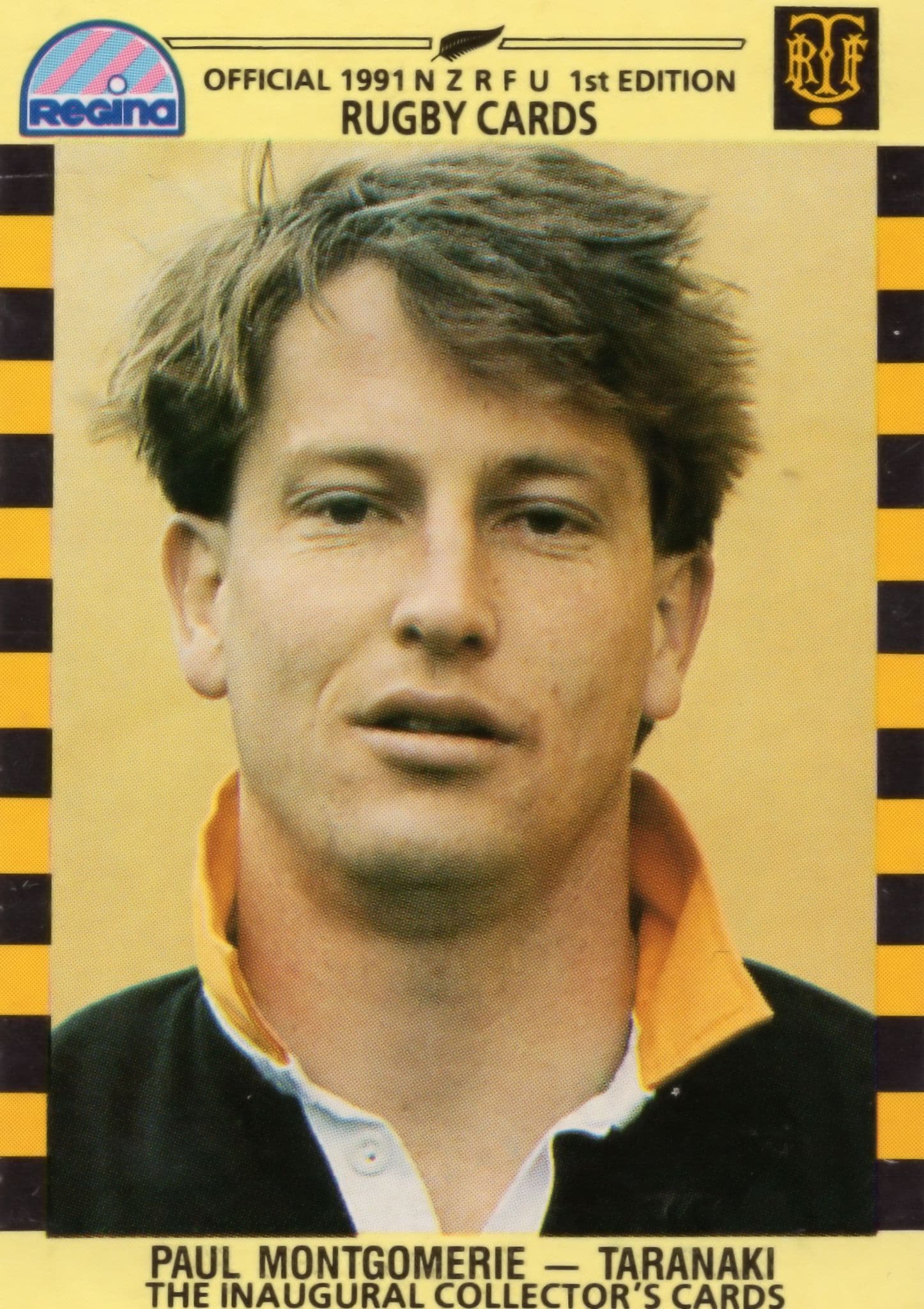Paul Montgomerie Taranaki NZ Rugby Team 1991 Hand Signed Card Photo