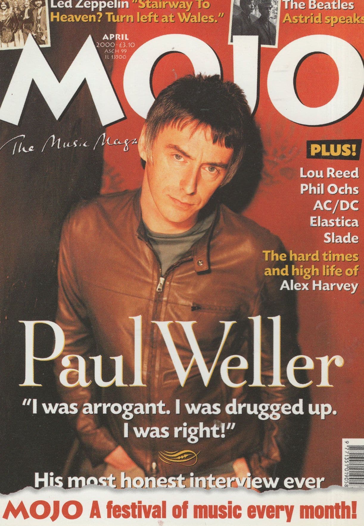 Paul Weller I Was Drugged Up ACDC Slade The Jam Mojo Magazine Advert Postcard