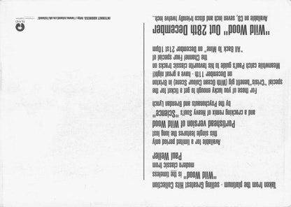 Paul Weller Wild Wood CD Launch Advertising Postcard