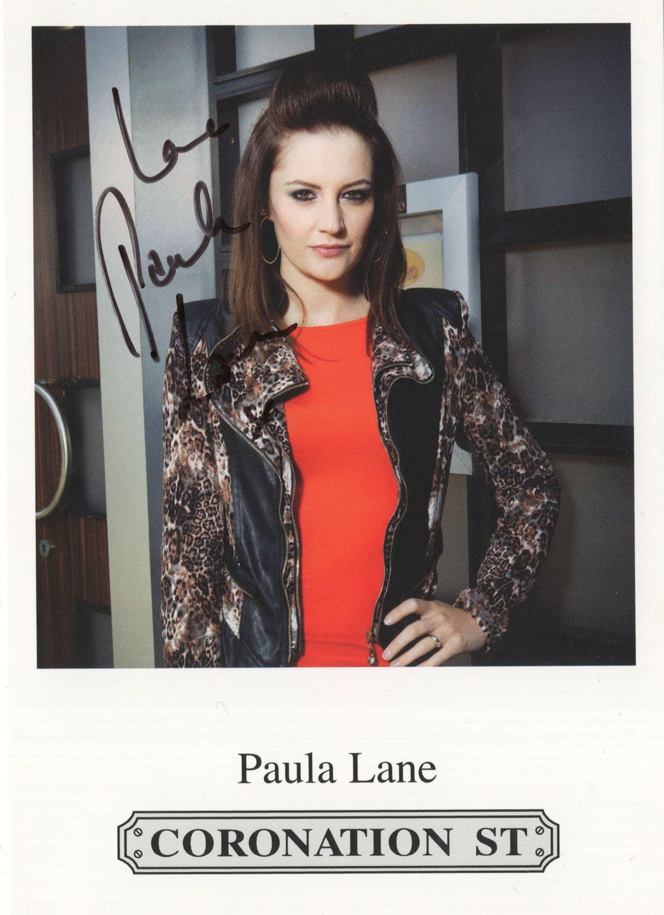 Paula Lane Coronation Street ITV Hand Signed Cast Card Photo
