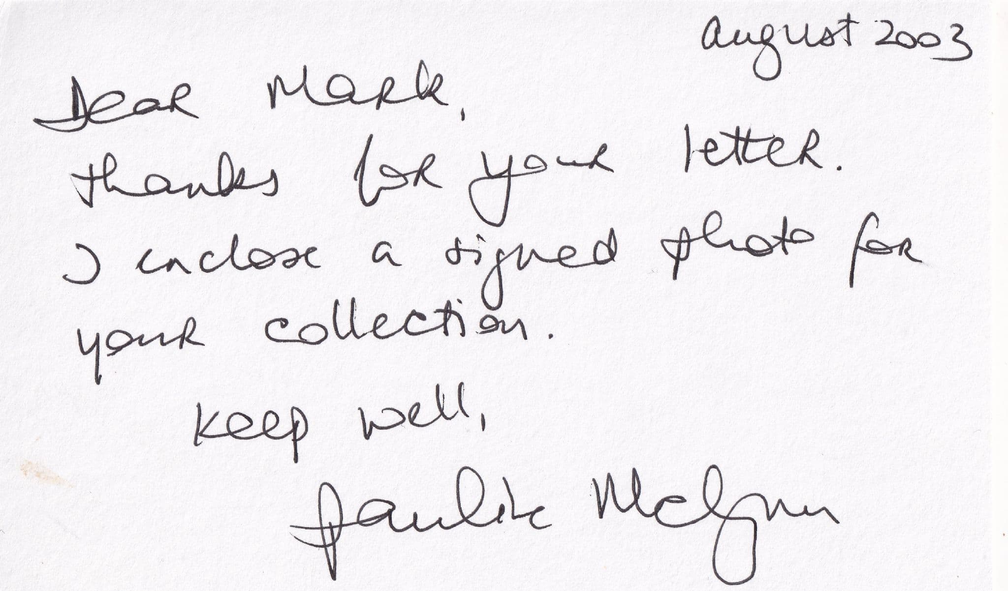 Pauline McClynn Father Ted 2x Hand Signed Photo + Letter