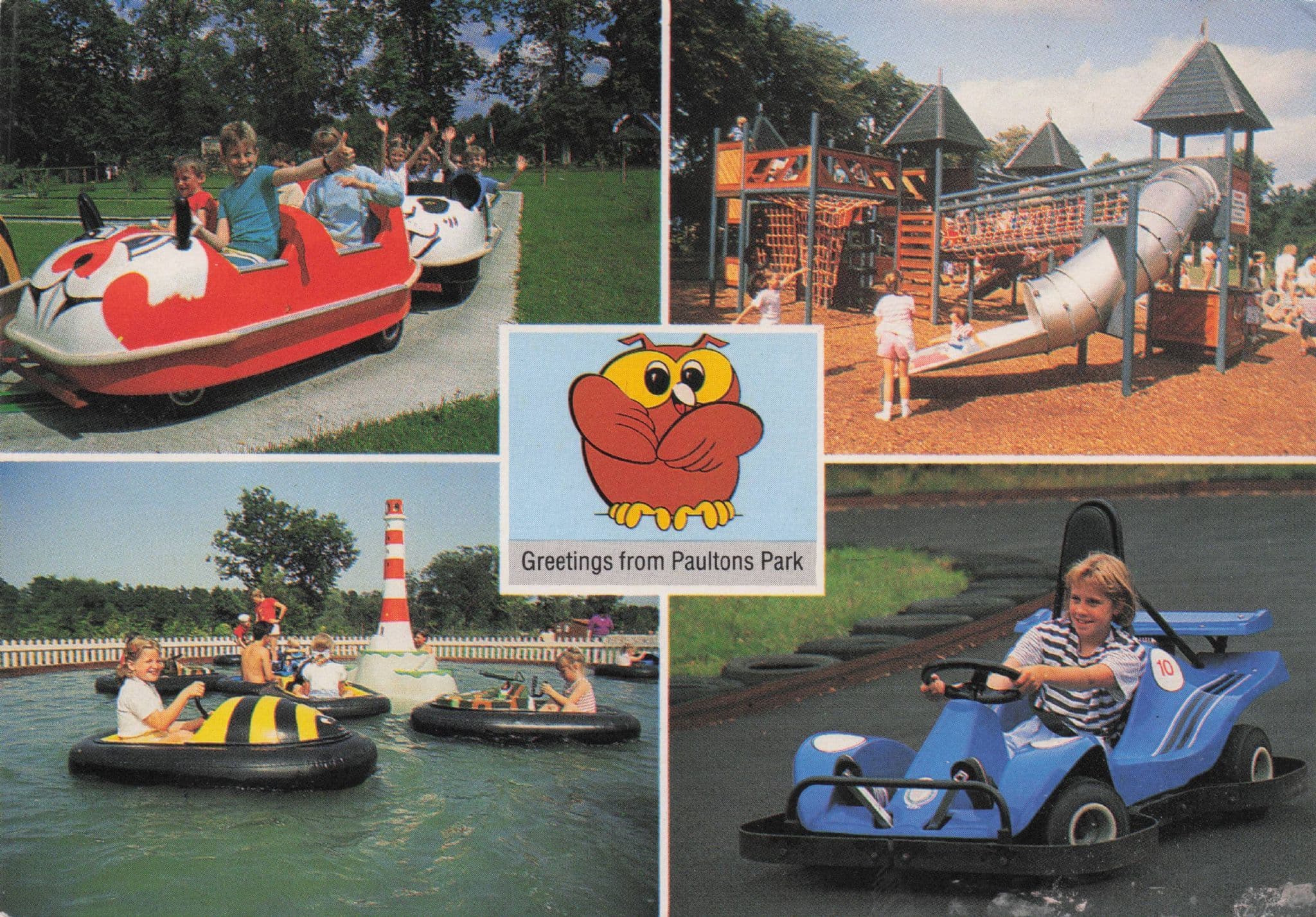 Paulton's Park Dodgem Cars Childrens Rides Hampshire Postcard