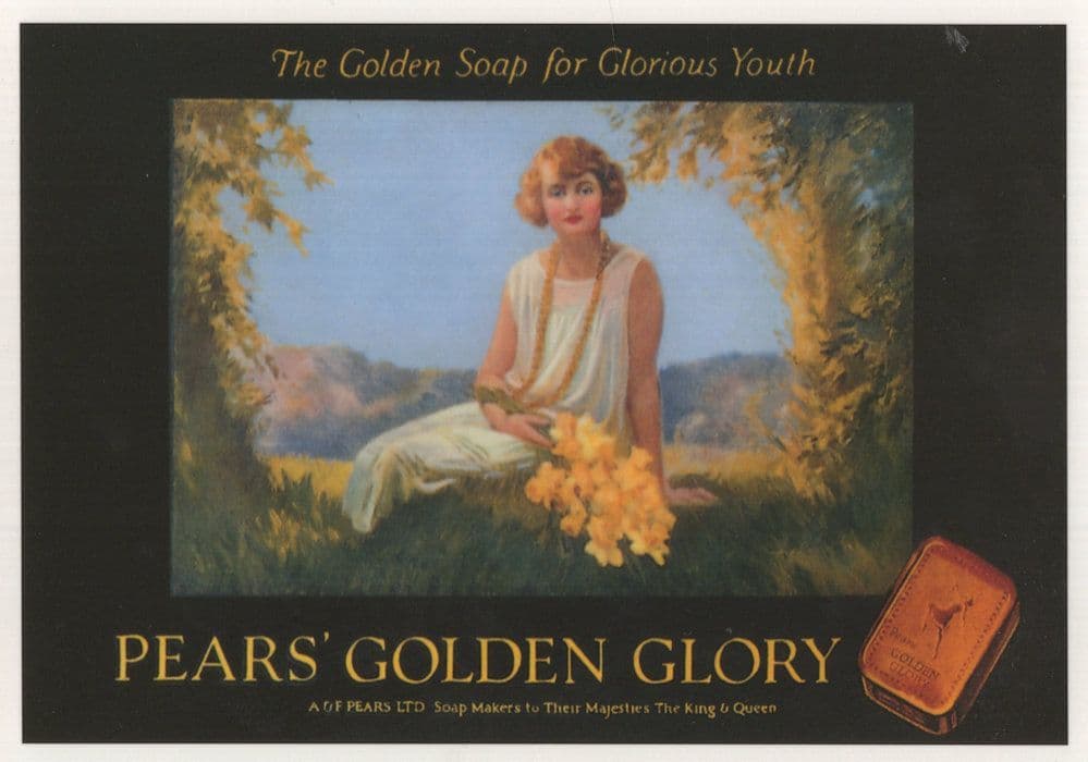 Pears Golden Glory Soap Advertising Poster Postcard