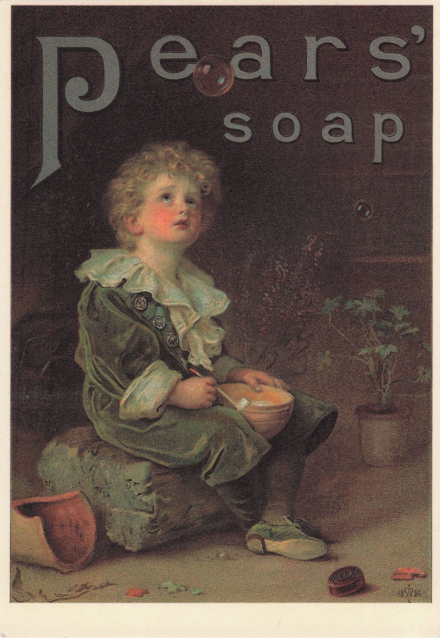 Pears Soap Bubbles Victorian Child London Poverty Advertising Postcard