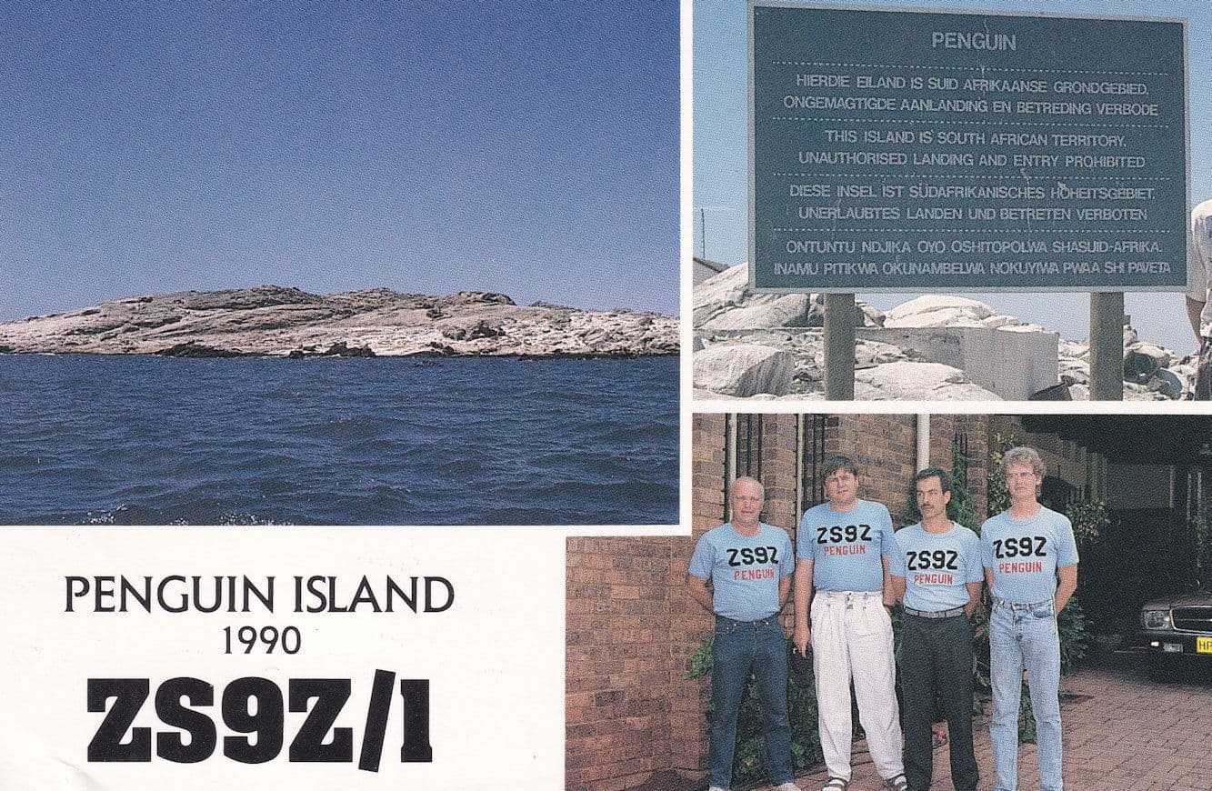 Penguin Island Expedition Amateur Radio Station Nambia QSL Postcard Card