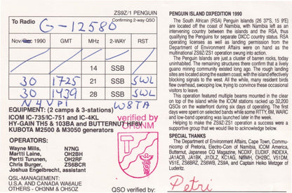 Penguin Island Expedition Amateur Radio Station Nambia QSL Postcard Card