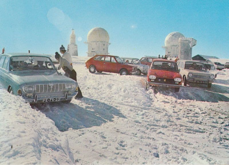 Penhas Da Saude Traffic Disaster Block Serra Da Estrela Portugal Map Postcard