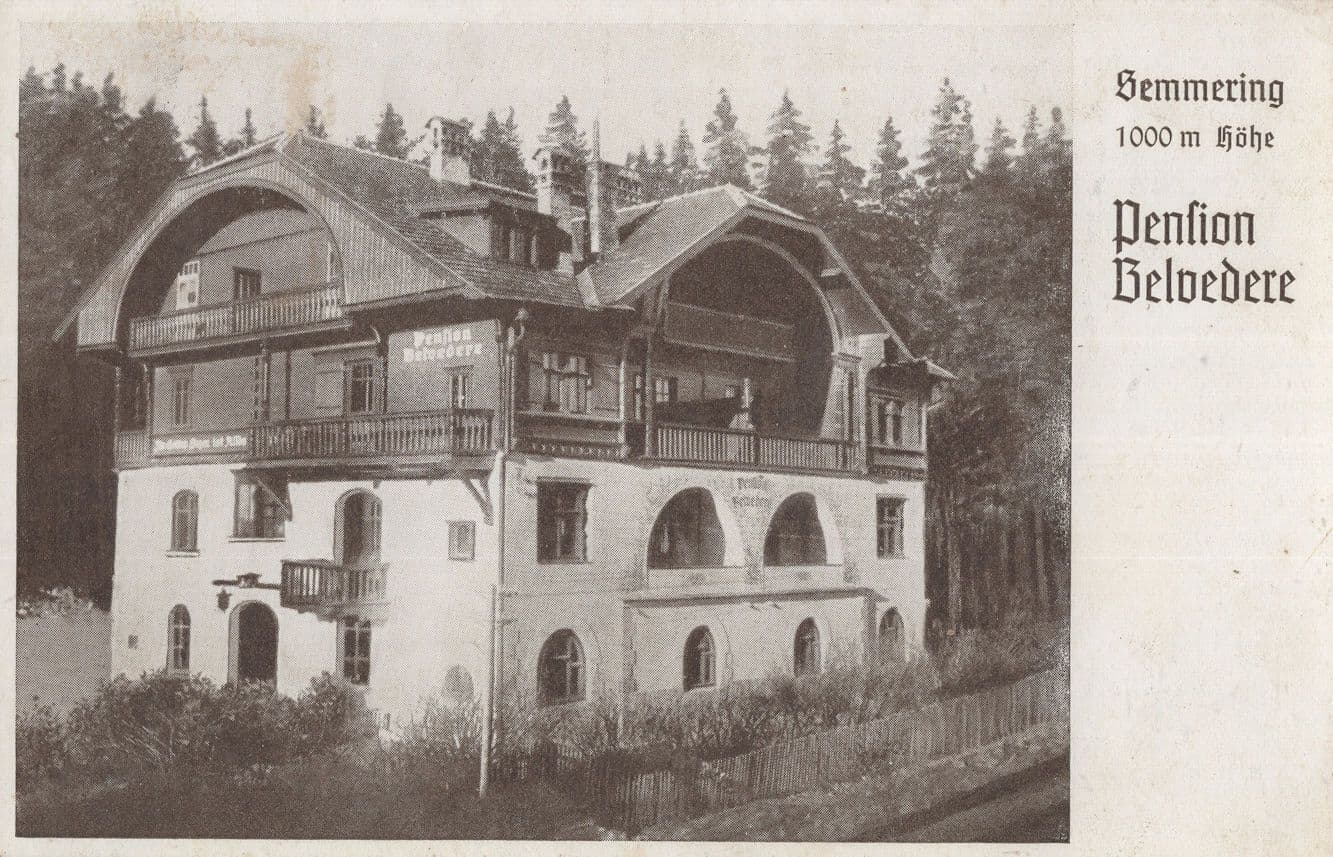 Pension Belvedere Semmering Austria Rare Postcard