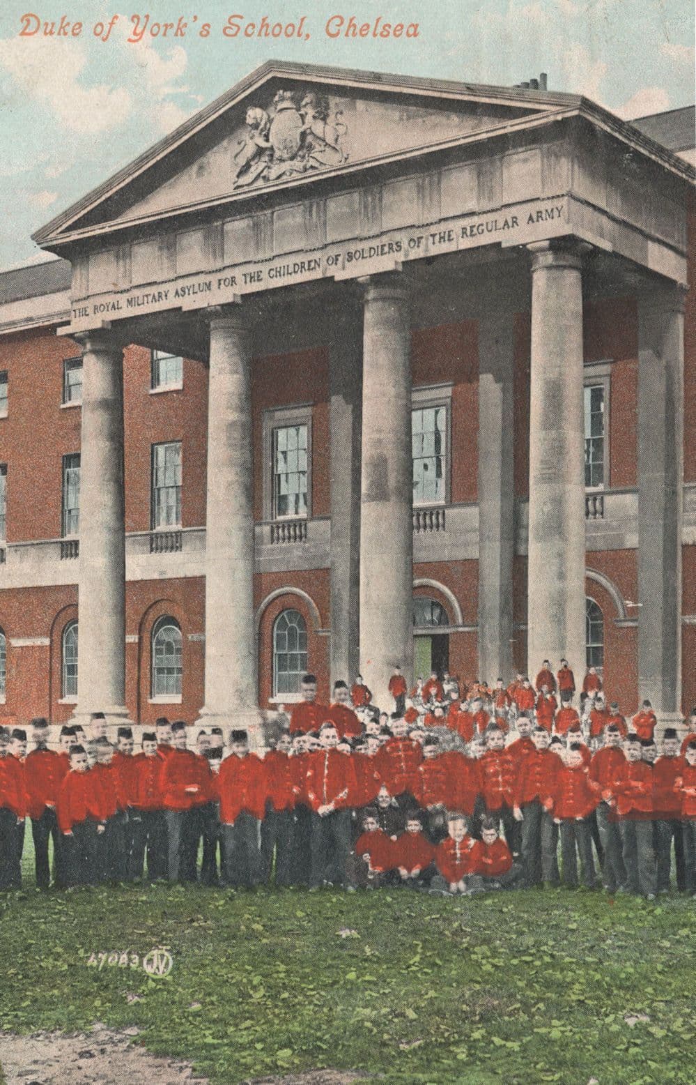 Pensioners Assembly At Duke Of Yorks School Chelsea London WW1 Old Postcard