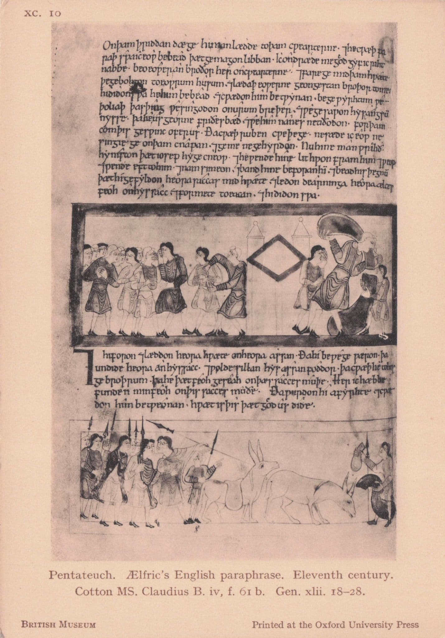 Pentateuch 11th Century Cotton Antique Bible Old Postcard