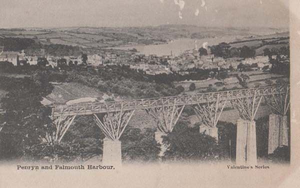 Penwyn & Falmouth Harbour Cornwall Antique Aerial Postcard