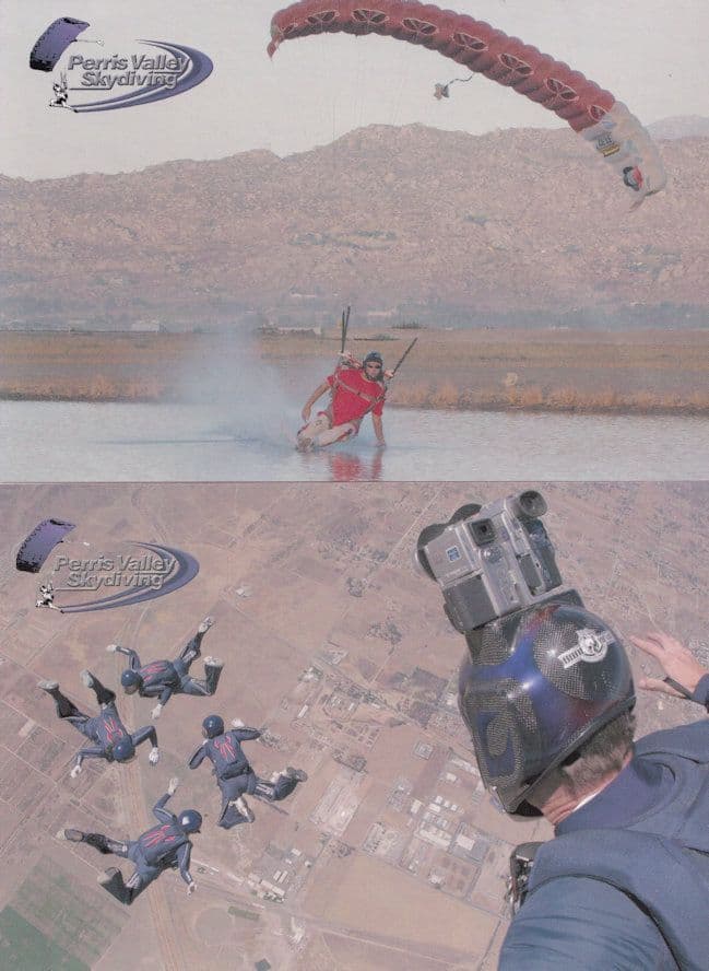Perris Valley Skydiving 2x Calafornia Postcard s