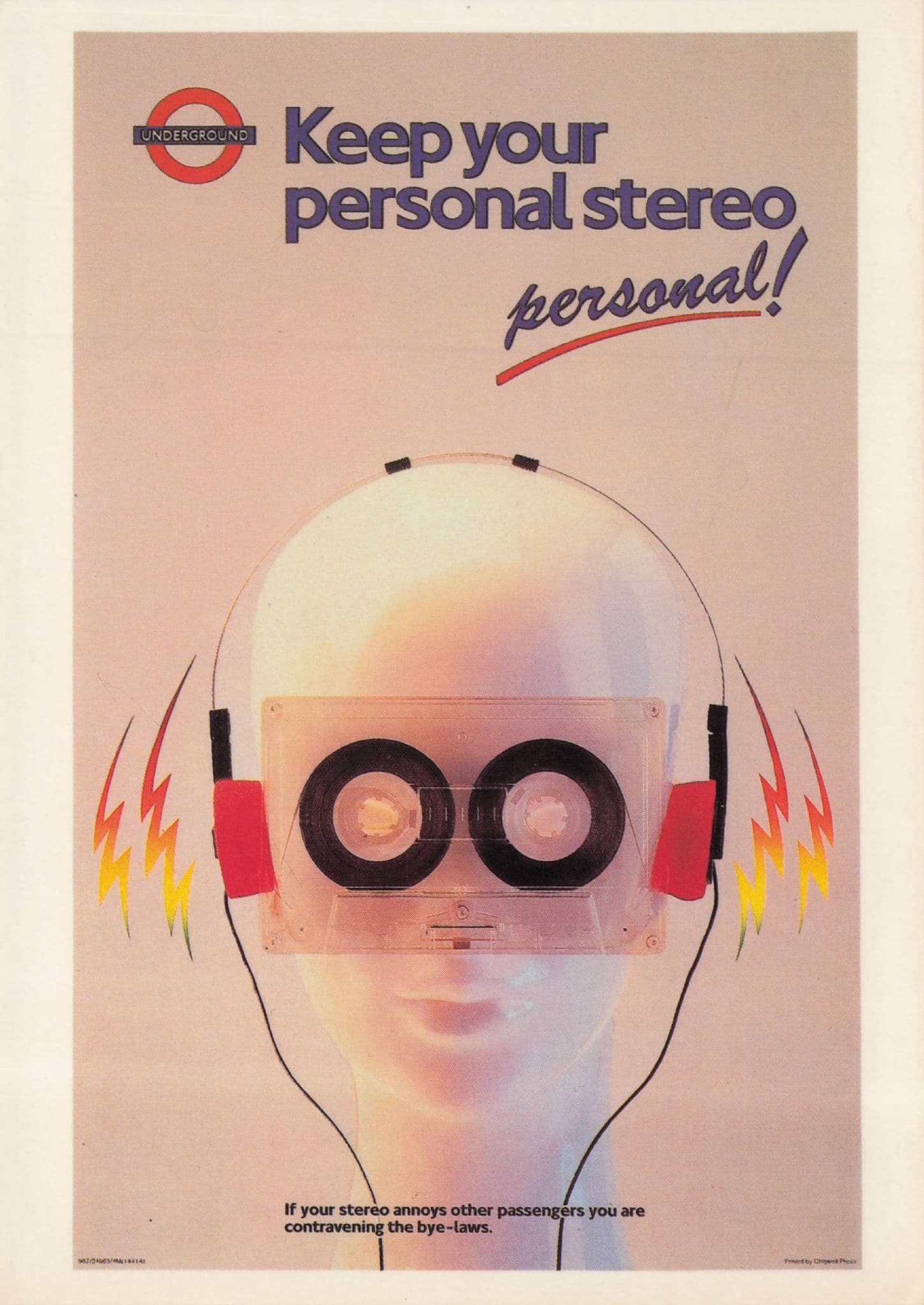 Personal Stereo Walkman Noise London Transport Advertising Postcard