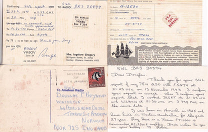 Perth Bentley Western Australia Needlework 1970s 4x QSL Radio Card