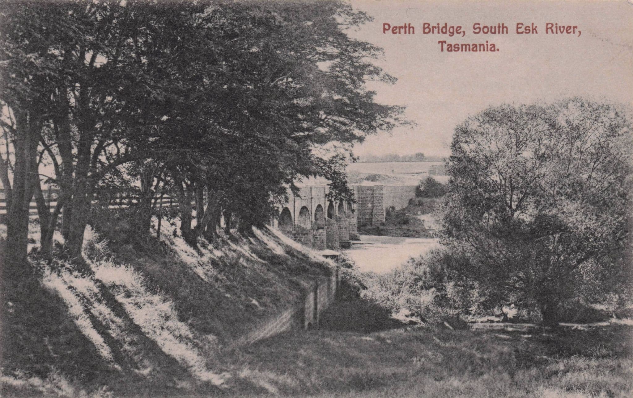 Perth Bridge South Esk River Tasmania Australia Old Postcard