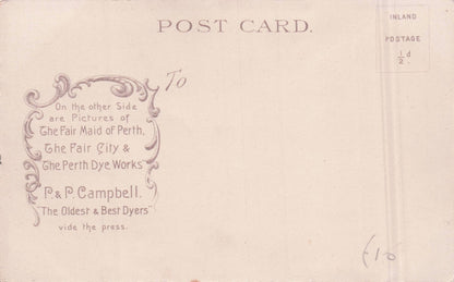 Perth Dye Works Scotland Antique Glamour Drawing Advertising Postcard