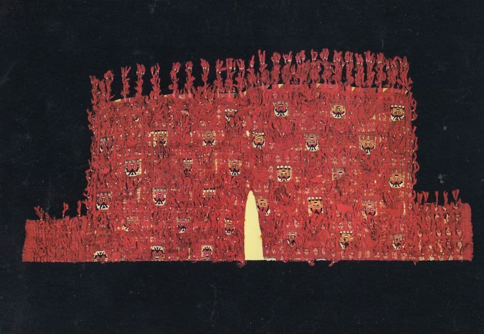 Peru Chancay Cultura Peruvian Tapestry Caras Humanas Postcard