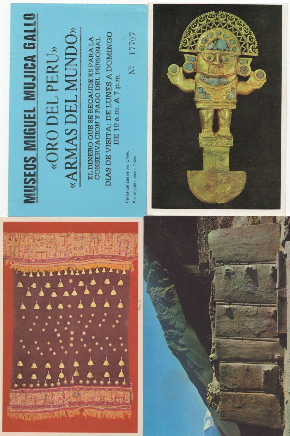 Peru Chimu Ceremonial Knife Of Gold Restaurant Advert 4x Postcard s
