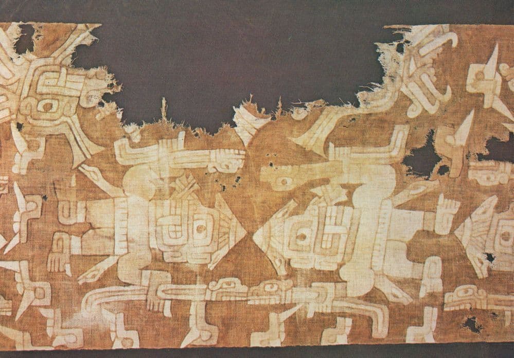 Peru Tapestry Divinidad Antropomorta Peruvian Crafts Postcard