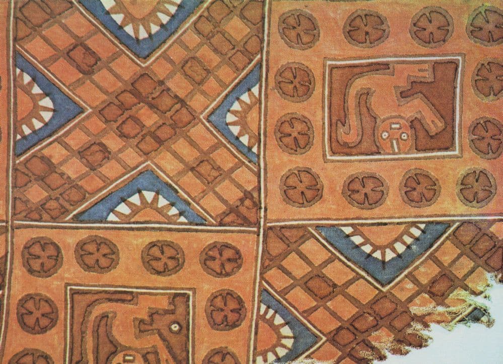Peru Tejido Tapestry Tela Pintada Geometricos Y Animals Postcard