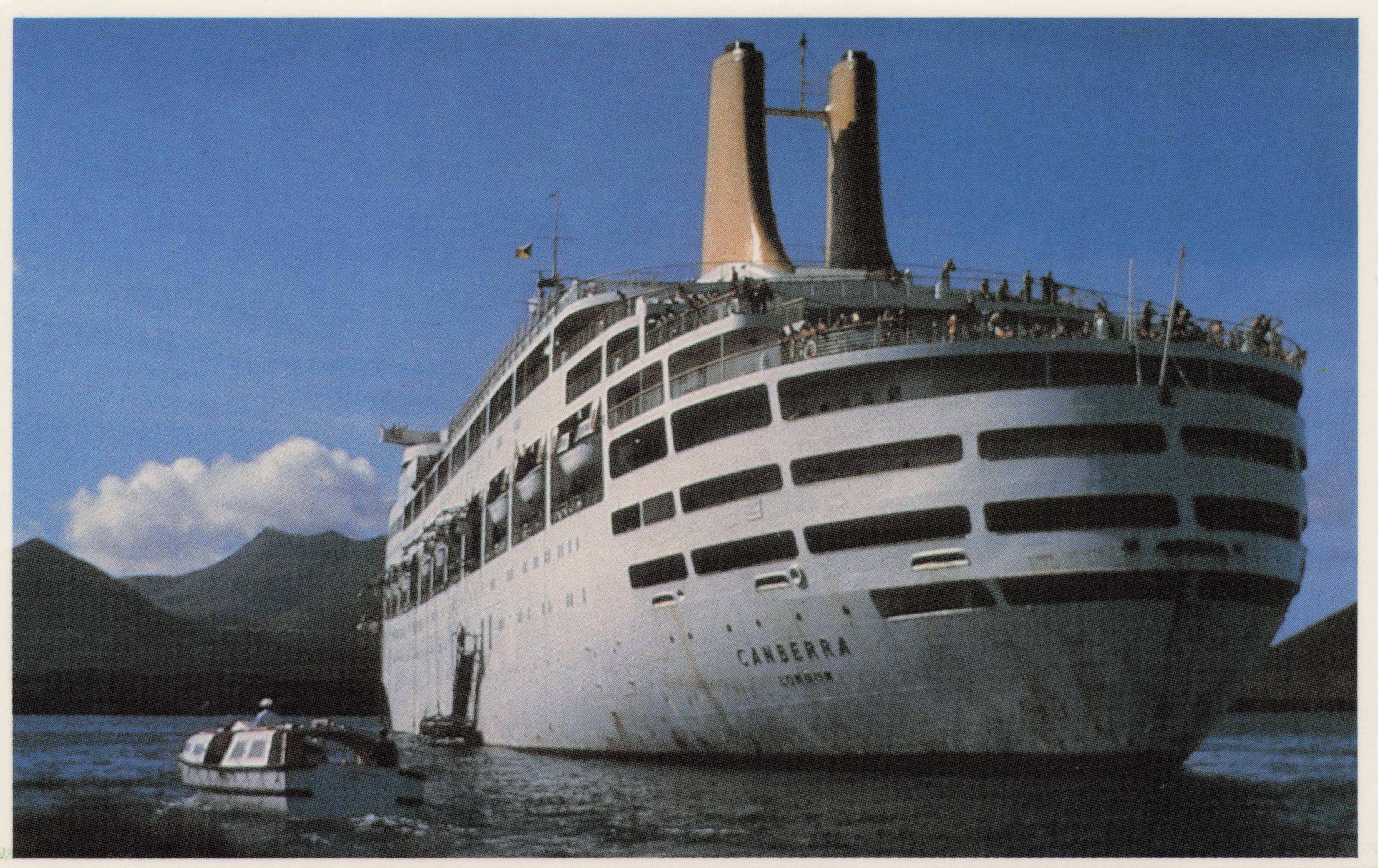 Falklands War Army Troop Ship Liner Fleet Transports Navy Military Postcard