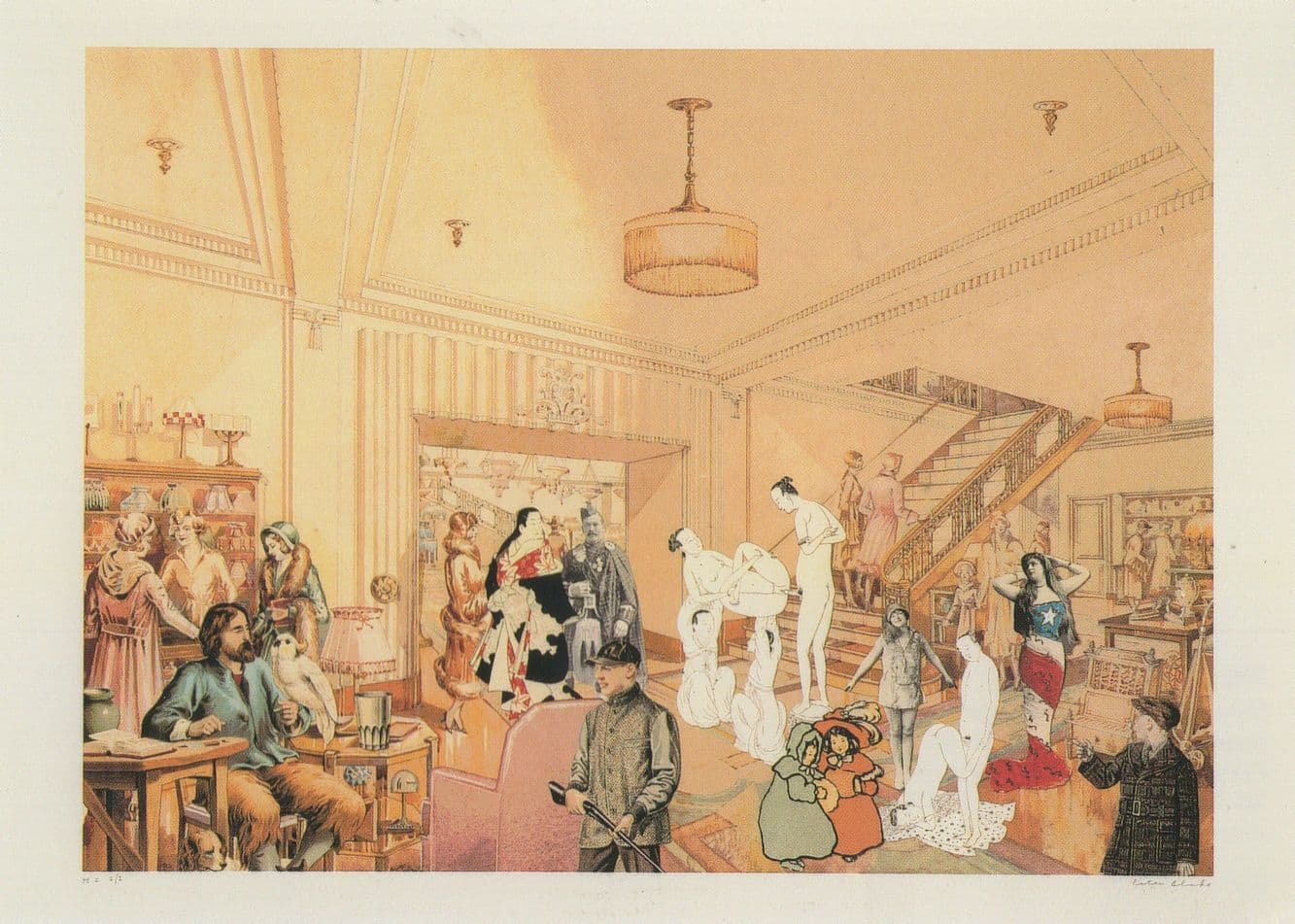 Peter Blake Demonstrations In A Department Store Painting Postcard