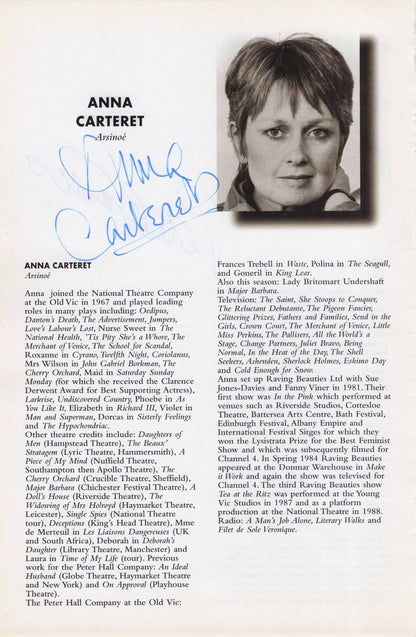 Peter Bowles Anna Carteret Rumpole Of The Bailey Hand Signed Theatre Page