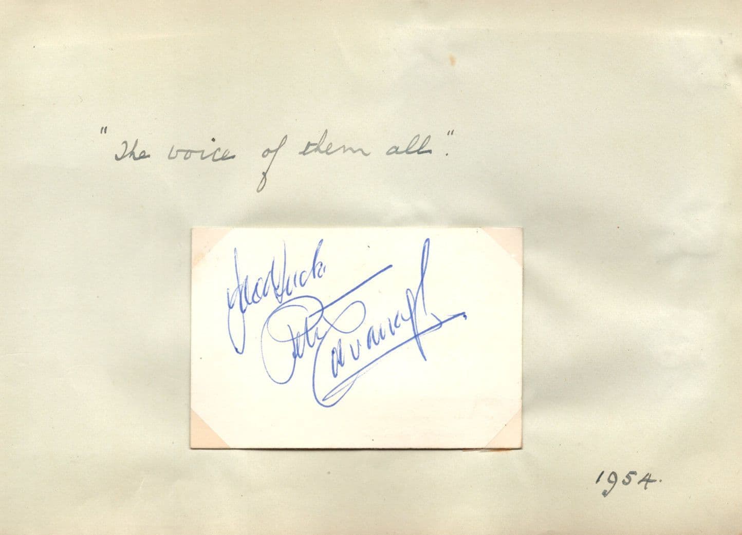 Peter Cavanagh Impressionist Winston Churchill Signed Autograph