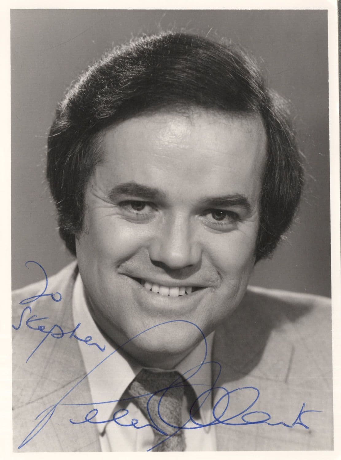Peter Clark TV News Reader Crime Desk Police Action Show Hand Signed Photo
