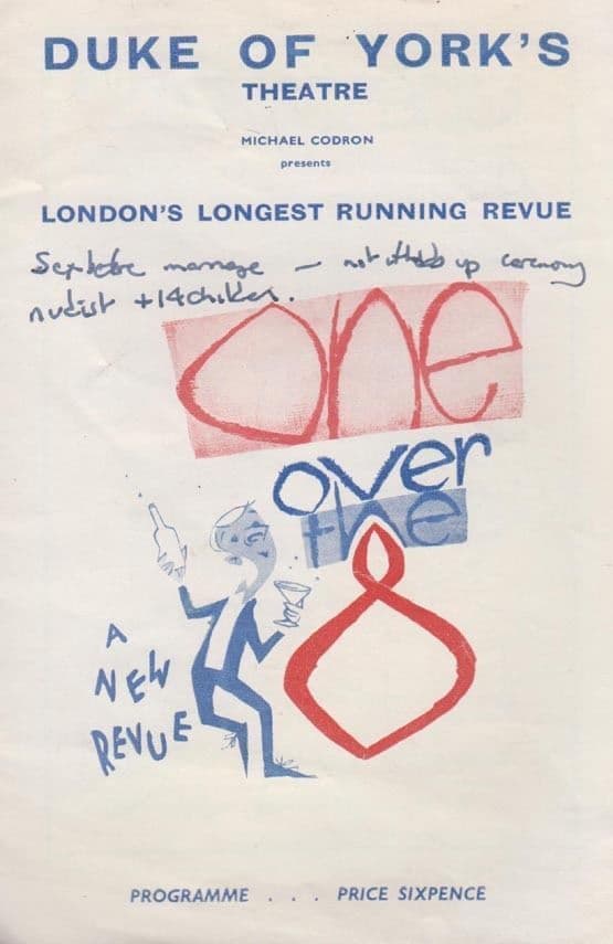 Peter Cook of Derek & Clive One Over The Eight Comedy London Old Theatre Programme