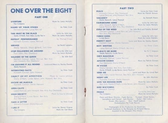 Peter Cook of Derek & Clive One Over The Eight Comedy London Old Theatre Programme