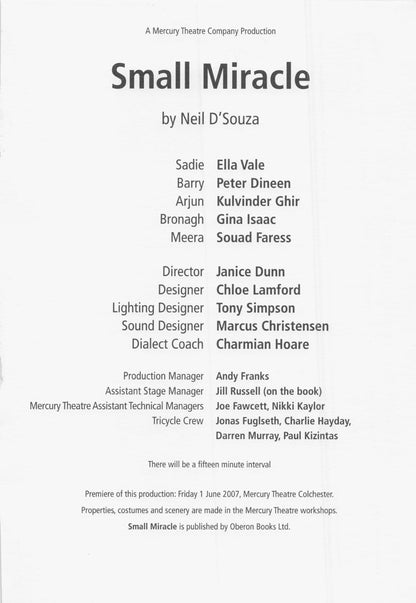 Peter Dineen Souad Faress Kulvinder Ghir Hand Signed Theatre Page