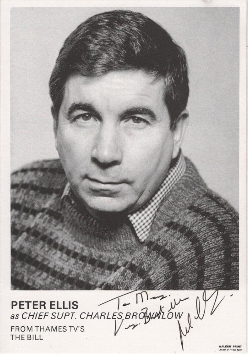 Peter Ellis The Bill ITV Rare Hand Signed Cast Card Photo