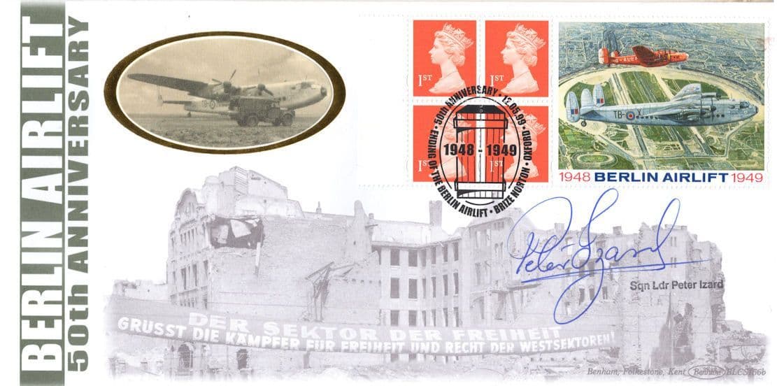 Peter Izard WW2 Squadron Leader Berlin Airlift Hand Signed FDC