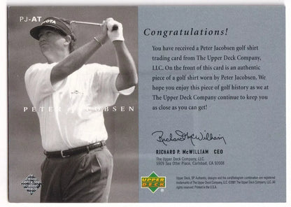 Peter Jacobsen Upper Deck Worn Shirt Golf Tour Rare Limited Threads Card