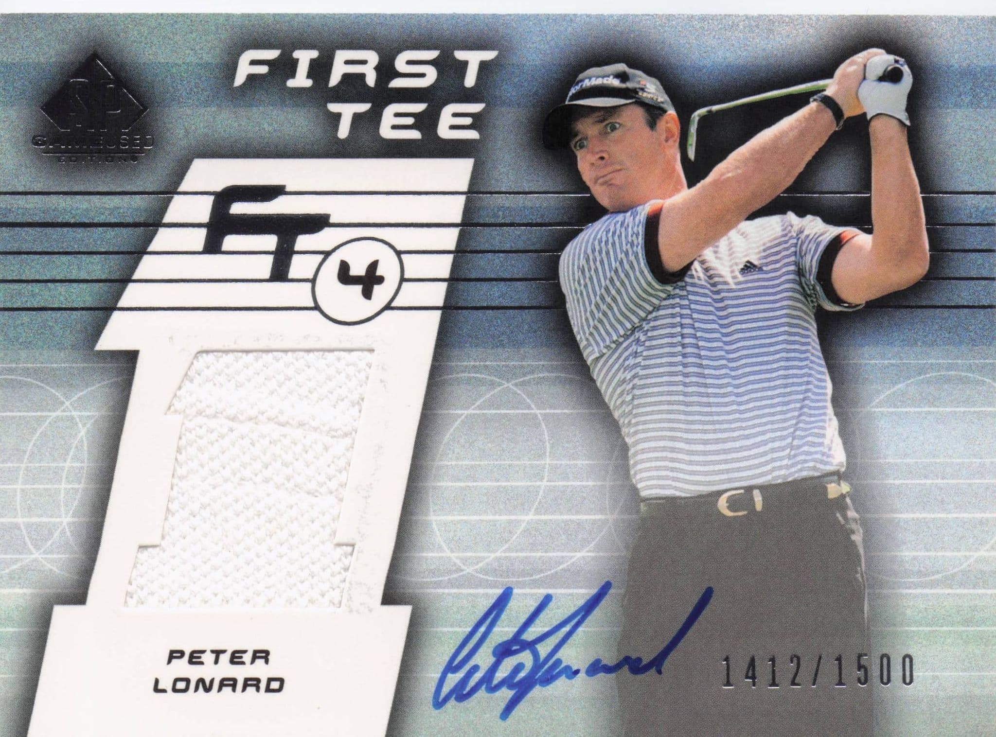 Peter Lonard First Tee SP 2003 Golf Hand Signed Worn PGA Shirt Card