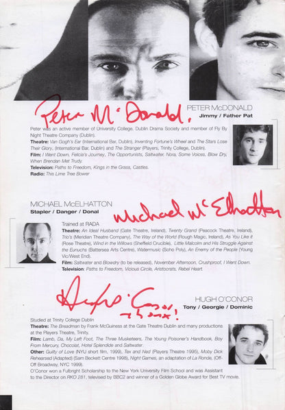 Peter McDonald Batman Michael McElhatton 6x Hand Signed Theatre Page