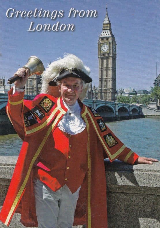 Peter Moore Westminster London Town Crier Ringing Bells Postcard